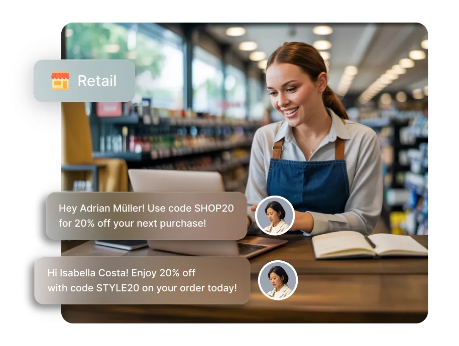 Group text messaging use case for retail